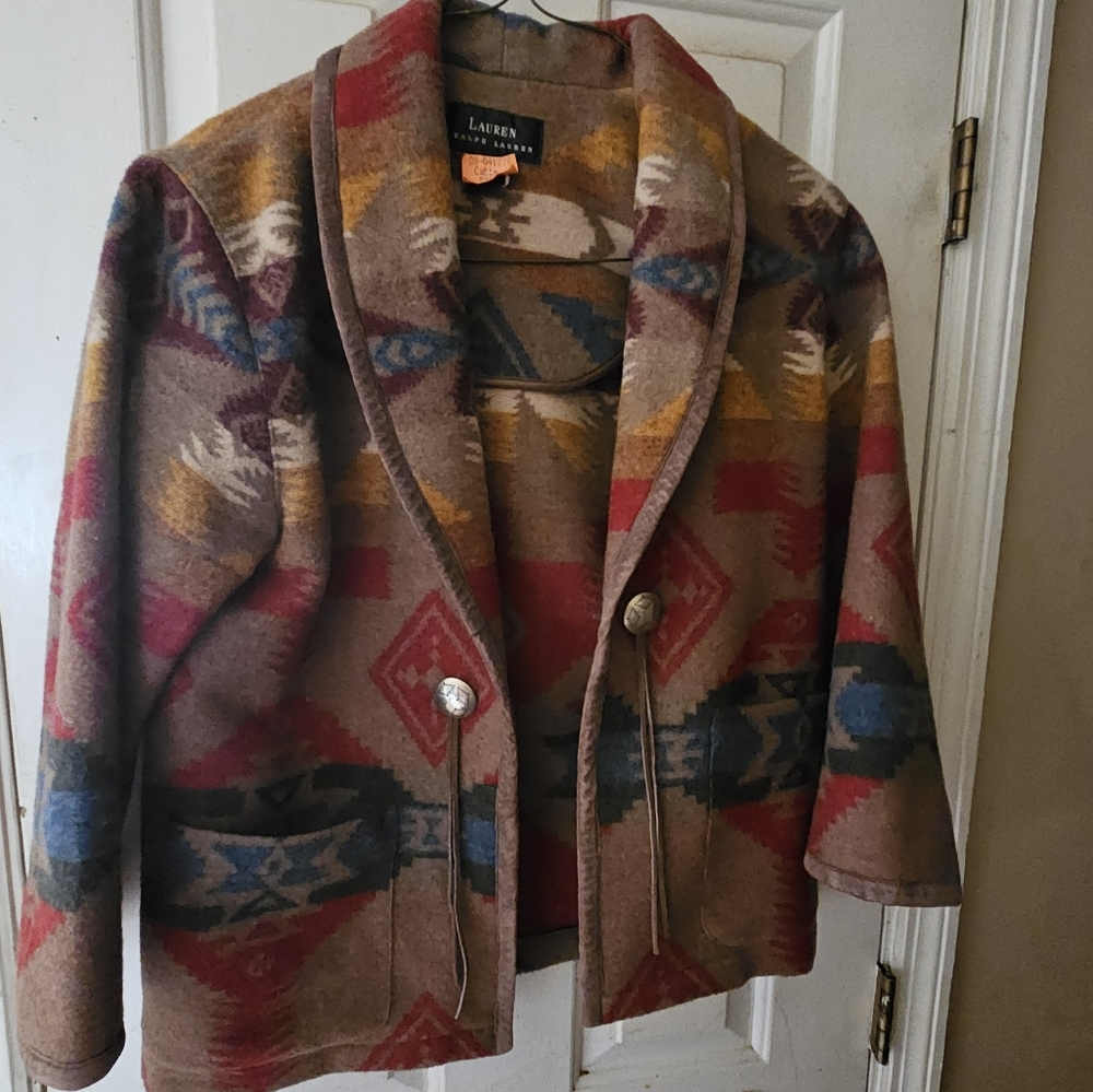 Ralph Lauren Southwestern Native American Blanket Coat Size S